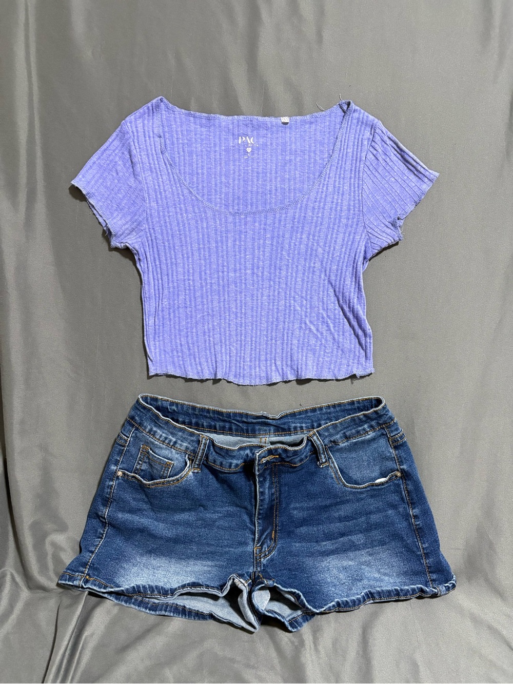 SHEIN Medium Wash Distressed Cutoff Denim Jean Shorts XL 12